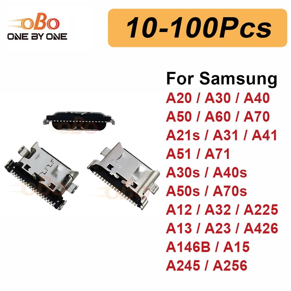 10-100Pcs Charging Port Dock Plug For Samsung A20 A30 A40 A50 A60 A70 A12 A32 A13 A23 A15 USB Charger Connector Socket Repair