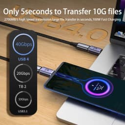 USB C Converter Thunderbolt Type C Adapter USB 4.0 Female to Male Right Angle Elbow USBC Earphone Audio Data Charge Extender