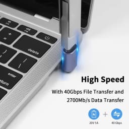 USB C Converter Thunderbolt Type C Adapter USB 4.0 Female to Male Right Angle Elbow USBC Earphone Audio Data Charge Extender
