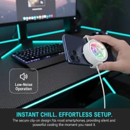 Clip On Phone Cooler Fan Low Noise RGB Light USB Powered Fast Phone Radiator for Outdoor Vlogging Gaming