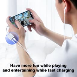 For Lightning to 3.5mm Jack Earphone Adapter Aux Audio Splitter Cable with Charging for iPhone 14 13 12 11 8 7 Pro Max XS XR