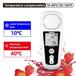 Nohawk Brix Refractometer LCD Digital Brix Meter Rechargeable Sugar Meter for Measuring the Liquid Sugar Content of Fruit Drinks