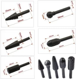 5PCS Drill Bit Set 1/4'' 6mm Shank Rotary Cutting Tools For Grinding Woodworking Knife Wood Carving Tool Burr Set