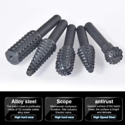 5PCS Drill Bit Set 1/4'' 6mm Shank Rotary Cutting Tools For Grinding Woodworking Knife Wood Carving Tool Burr Set