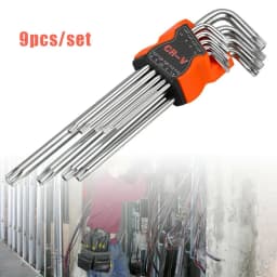 9Pcs L Type Double-End Screwdriver Hex Allen Key Set Torx Wrench Screwdriver Bits Star Spanner Key Hand Tools
