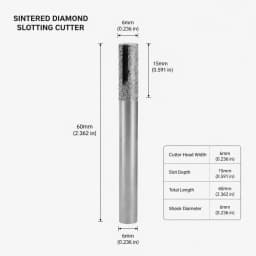 6-16mm Flat End Sintered Stone Tools with Groove Diamond CNC Router Bit Engraving Cutter Slotting Bottom Milling Cutting Granite