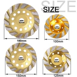 80/100/125/150/180mm Diamond Segment Grinding Cup Wheel Disc for Concrete Granite Stone Ceramic Grinding Cutting Wheel 1pc