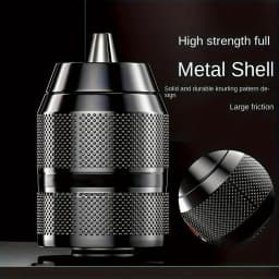 3/8" 1/2"(0.8-10mm,1.5-13mm)Keyless Drill Chuck, Universal Replacement Thread Keyless Metal Drill Chuck for Hand Electric Drill
