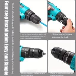 3/8" 1/2"(0.8-10mm,1.5-13mm)Keyless Drill Chuck, Universal Replacement Thread Keyless Metal Drill Chuck for Hand Electric Drill