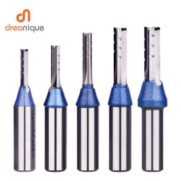 Dreanique 1PC High Precision TCT Trimming Router Bit 1/2 Shank 3 Straight Flute Carbide Milling Cutter For Plywood Chipboard MDF