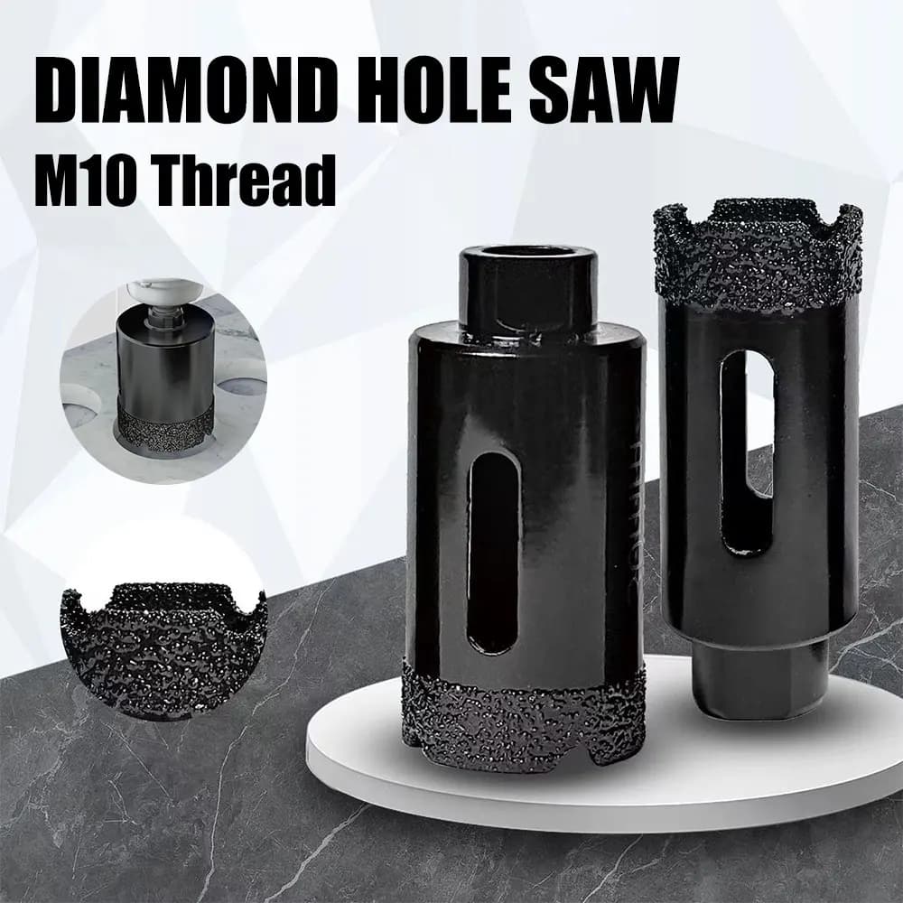 1Pc M10 6-100mm Diamond Brazed Core Dry Drill Bit For Porcelain Tiles Marble Glass Granite Hole Saw Cutter Cutting