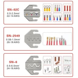 SN Series Crimping Plier Jaw for Spring Terminals Bare Terminals Insulated Terminals 58B 2549 02C 06WF 2546B 58B 06