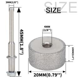 Sbestily 1/3Pcs 20mm Diamond Grinding Wheel Mini Cylindrical Grinding Head For Dremel Rotary Stone Jewelry Ceramic Wood Grinding