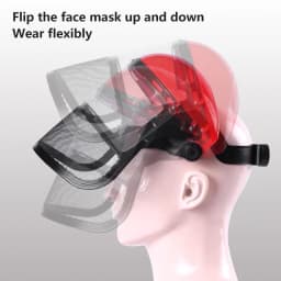 Safety Head-Mounted PVC Protective Mask Anti-Splashing Grass Anti Dust Mask For Cutting Hat Avoid Face Screen Protection Mask