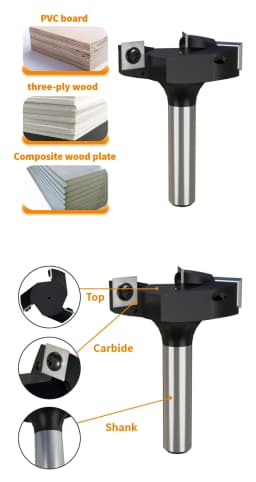 1Pc 8 12 12.7mm CNC Surfacing Router Bit Insert-Style Spoilboard Face End Milling Cutter Type Planer Slotting Bit for Wood Tool