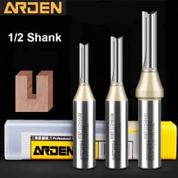 Arden 2 Flutes TCT Straight End Mill Woodworking CNC Tool Carbide Cutter 1/2 Shank Router Bit For Wood MDF Plywood Chipboard