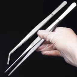 Stainless Multifuctional Steel Elbow Tweezers Aquarium Clip Long Tongs Non-slip Tweezers Forceps Pet Feeding Tools
