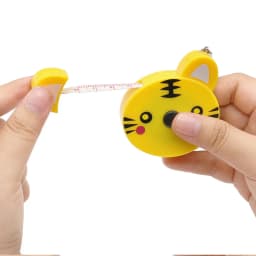 Cartoon Tape Measure 0-150cm 0-60 Inch Mini Portable Cute Animal Shape Key Ring Automatic Tape Measure Panda Frog Piggy Tiger