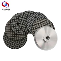 6 Pcs 4 Inch Dry Polishing Pad 100mm Flexible Stone Polishing Pads New Design Marble Granite Stone Wall 4" Sanding Disc