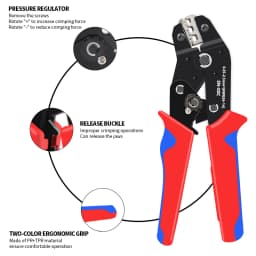 Hand Crimping Tool 0.25-2.5mm² Adjustable Ratchat Crimper Plier 280pcs Cable Lugs Assortment Kit Insulated Wire Crimp Set SN-02C
