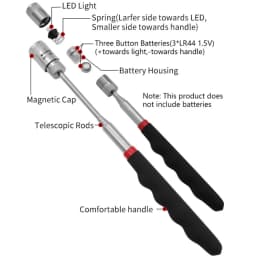 Telescopic Adjustable Magnetic Pick-Up Tools Magnetic Telescopic Magnet Grip Long Pen Telescopic Magnet Stick with LED Light