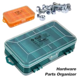 Double-Side Screws Storage Box Transparent Plastic Rectangle Box Case Multifunctional for Nuts Bolts Screws Nails Small Hardware