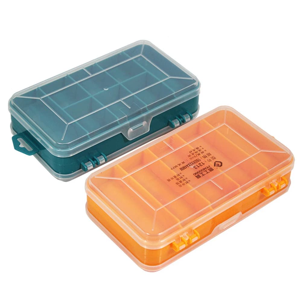 Double-Side Screws Storage Box Transparent Plastic Rectangle Box Case Multifunctional for Nuts Bolts Screws Nails Small Hardware