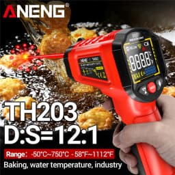 ANENG TH203 Smart Industrial Infrared Thermometer -50~600℃ Temperature Gun VA Reverse Color Screen Tester Meter Pyrometer Tools