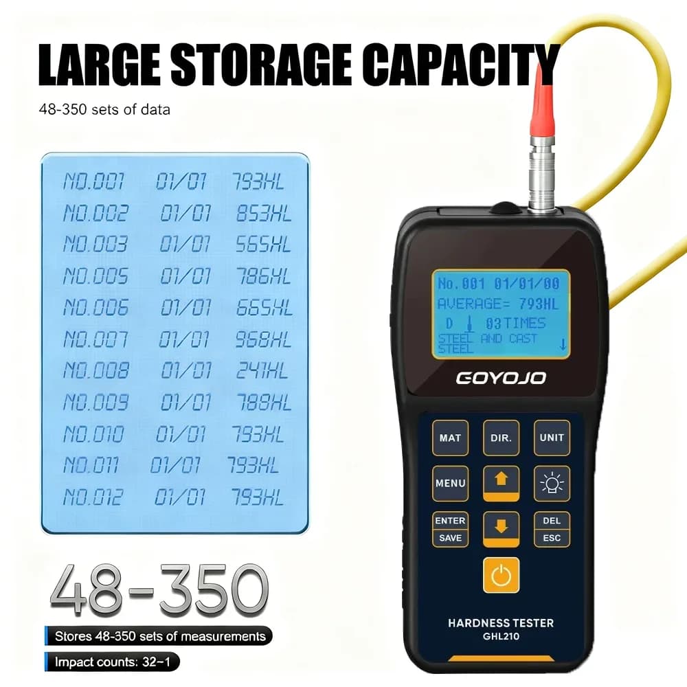 Leeb Hardness Tester Portable Rebound Meter Durometer HL、HB、HRB、HRC、HRA、HV、HS for Metal Steel Without Standard Block