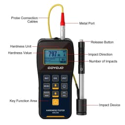 Leeb Hardness Tester Portable Rebound Meter Durometer HL、HB、HRB、HRC、HRA、HV、HS for Metal Steel Without Standard Block