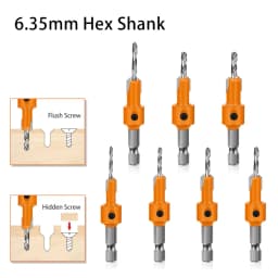 Countersink Wood Drill Bit 6.35mm Hex Shank Sink Hole Cutter For Hiding Screw Hole Woodworking Drilling Tool