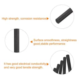Solids Carbon Fiber Rod 1MM 2MM 3MM 4MM 5MM 6MM 7MM 8MM -18MM (250-500MM) Reinforcement Rod High Strength Light Weight for DIY