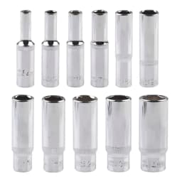 1pc Deep Socket 4/5/6/7/8/9/10/11/12/13/14mm Deep Socket Adapter 1/4inch Hex Socket Wrench Heads Ratchet Tool