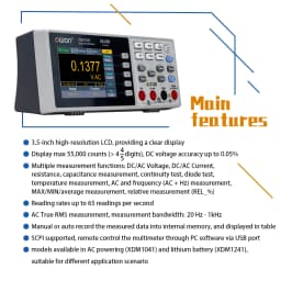 OWON XDM1041 XDM1241 4 1/2 Digital Multimeter Portable Bench True RMS DC/AC Current Voltage USB Multimetro Tester Meter SCPI