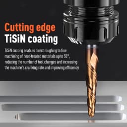 HUHAO Spiral Ball Nose Tapered End Mill Engraving Bit HRC55 CNC End Mill 4mm 6mm 8mm 3D Carving Bits Wood Metal Tools