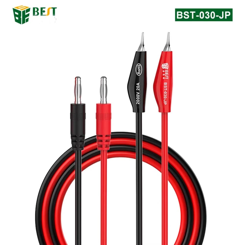 BST-030-JP Power Supply Output Cable 2000V 20A Banana Plug Alligator Clip Multimeter Cell Phone Repair Tools Connecting Line