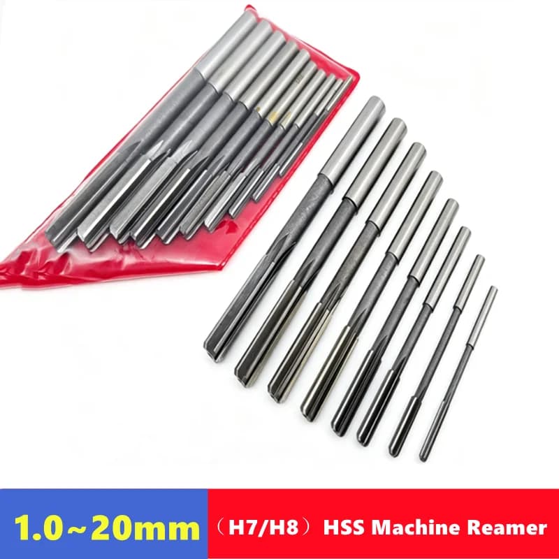 HSS H7/H8 Machine Reamer 1mm-20mm, Used for Deburring and Expanding Holes in Steel, Copper, and Aluminum Metals