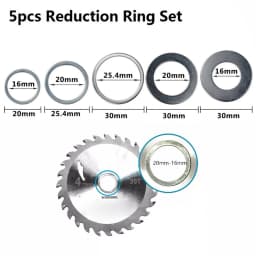 5Pc 16mm 20mm 25.4mm 30mm Circular Saw Blade Reducing Rings Conversion Ring Cutting Disc Woodworking Tools Cutting Washer Set