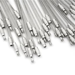 10pcs Screw Locking Stainless Steel Wire Keychain Cable Rope Key Holder Keyring Key Chain Rings Cable Outdoor Tools Parts