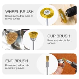 XCAN 45pcs Steel Wire Brass Wheel Cup Brush Set 3mm Shank Polishing Brush Mini Drill Rust Removal for Dremel Rotary Tool