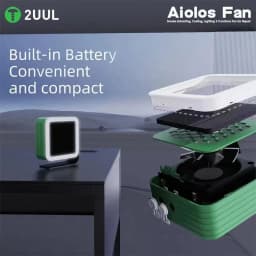 2UUL Aiolos Smoke Extracting Fan with Lighting Function for Mobile Phone Maintenance Motherboard Welding Repair Cooling Fan