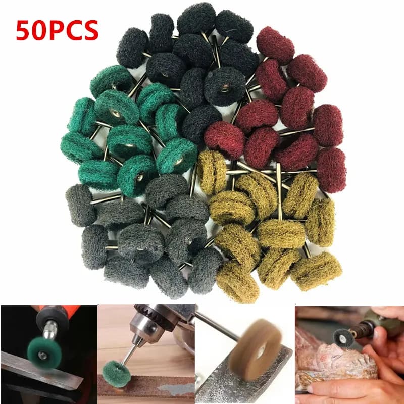 5pcs Mini Drill Abrasive Brush Nylon Buffing Polishing Wheel Dremel Rotary Hand Tool Accessories Set Rust Remover
