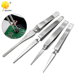 1PC Tweezers Stainless Steel Non-slip Cross Lock Reverse Action Tweezer Save Effort Maintenance Tools