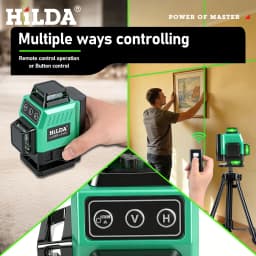 HILDA 16/12 Lines Laser Level Green Line SelfLeveling 360 Horizontal And Vertical Super Powerful Laser Level Green Beam