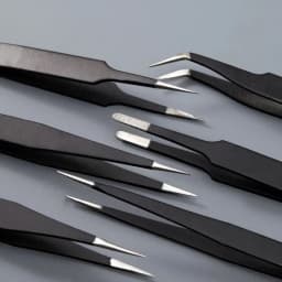 ESD Stainless Steel Tweezers 6Pcs Set Precision Maintenance Industrial Repair Curved Tool Home Working Model Making Hand Tool