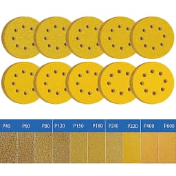 125mm 5 Inch 8 Holes Yellow Sandpaper, Sanding for Discs Grinder Car Woodworking Metal Grinding Disc Abrasive Polishing Tool