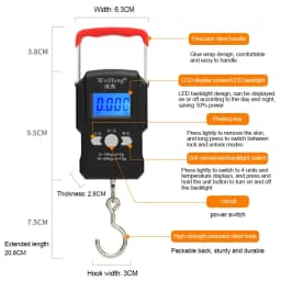 50Kg/5g Portable Scales LCD Digital Fishing Hanging Scale Luggage Suitcase Baggage Weight Travel Scales Electronic Weight Tool