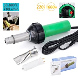 AC220V 1600W Plastic Welding Gun Machine Electric Hot Air Gun Plastic Welding Torch + Heating Core + Flat Head Accessories