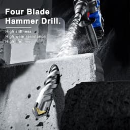 250mm 350mm Long Masonry Drill Bit SDS Plus Shank for Electric Hammer Tungsten Carbide Cross-Tip Diameter from 10 to 32