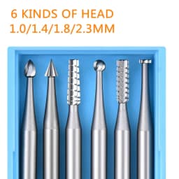 6pcs/set 2.35 Handle Tungsten Steel Engraving Cutter Electric Hollow New 204 Threading Machine Olive Core Carving Cut 1.0-2.3mm